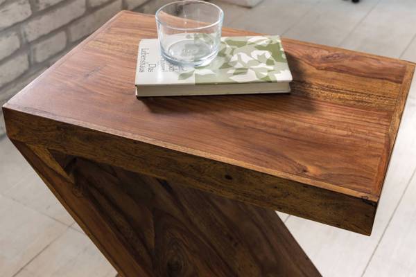 Beistelltisch NOLA Z-Design Sheesham Braun - Massivholz - 44 x 59 x 30 cm