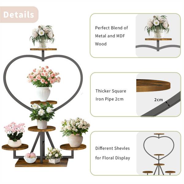 Blumenständer Noir Natur Braun - Holzwerkstoff - 45 x 105 x 24 cm