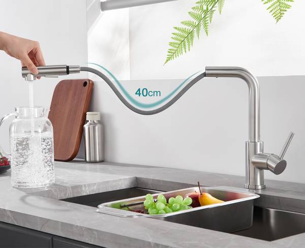 Niederdruck Armatur Küche KF171D Silber - Metall - 23 x 6 x 43 cm