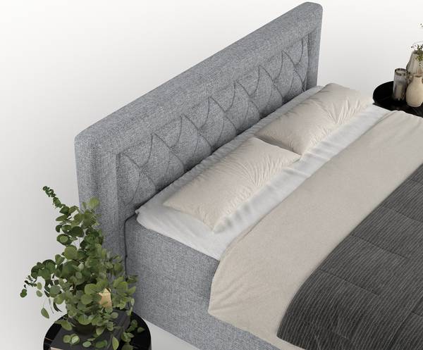 Premium Boxspringbett Jayleen Grau - Liegefläche Breite: 140 cm