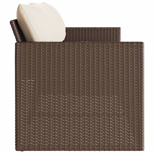 Canapé de jardin 3044725 Marron - Blanc - Acier - 177 x 68 x 70 cm