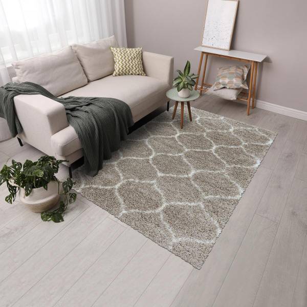 Tapis shaggy SCANDINAV A 60x110 beige Beige - Matière plastique - 60 x 3 x 110 cm