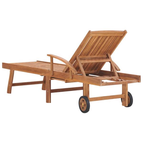Zonnestoel 3007889-1 geel - teakhout - 59 x 35 x 195 cm