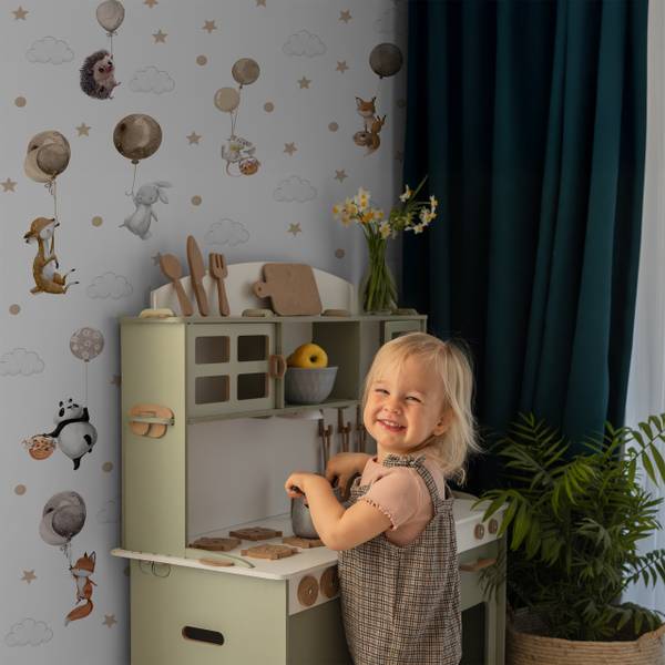 Wandaufkleber Tiere und Wolken 51‑er Set 60 x 30 x 30 cm