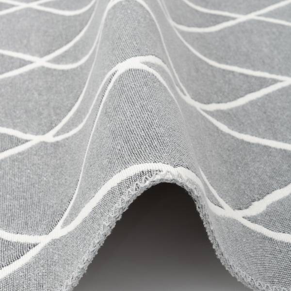 Teppich Beidseitig Ethno Kelim Rauten Grau - Weiß - Textil - 140 x 1 x 200 cm