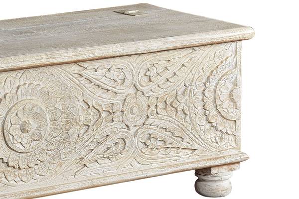Coffre 6408 Blanc - Bois massif - 50 x 60 x 150 cm