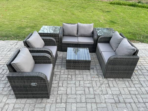 Gartengarnitur B(7er-Set) Grau - Webstoff - 124 x 79 x 67 cm