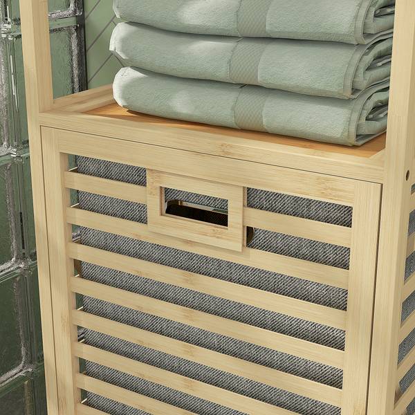 Badezimmerregal 834-672V00ND Braun - Bambus - 33 x 160 x 44 cm
