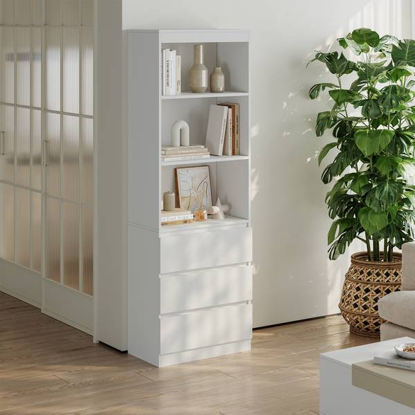 Bücherregal Les Weiß - Holzwerkstoff - 60 x 180 x 35 cm