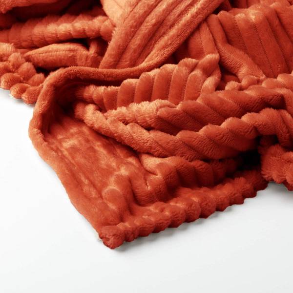Wohndecke und Kissen Mart Marthy 3er Set Orangerot
