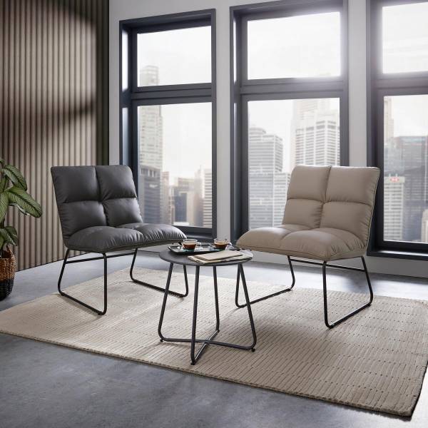 Relaxsessel ELEINA Grau - Kunstleder - 71 x 82 x 70 cm