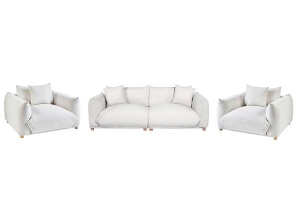 Sitzgruppe LUVOS 7-tlg Braun - Weiß - Textil - 104 x 75 x 104 cm