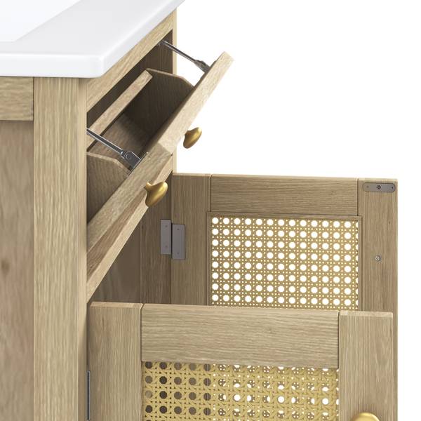 Badezimmerschrank RATT283 Ⅲ Braun - Holzwerkstoff - 47 x 87 x 61 cm