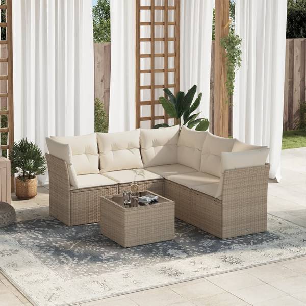 Garten Sofagarnitur 3035162 (6-teilig) Beige - Creme - Weiß