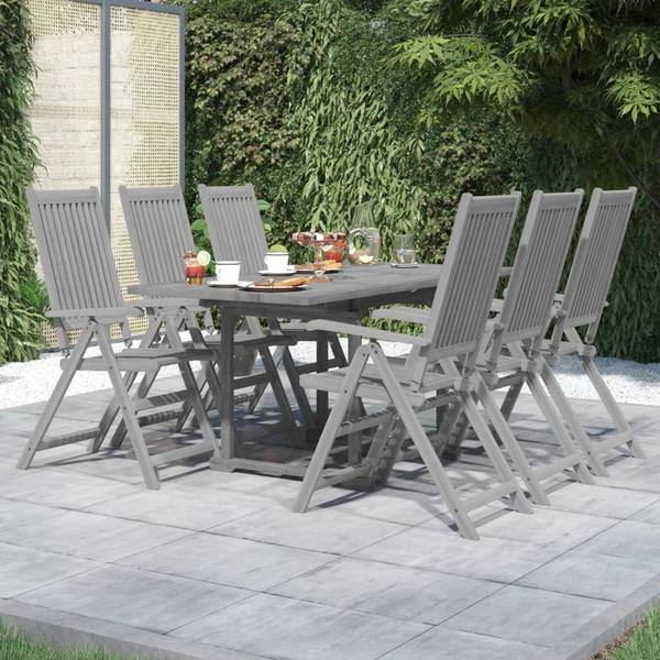 Garten Essgruppe 3011516 (7-teilig) Grau - Akazie - 57 x 111 x 69 cm