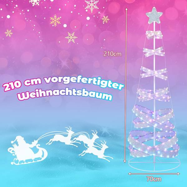 Weihnachtsbaum CM24615DE Weiß - Metall - 70 x 210 x 70 cm