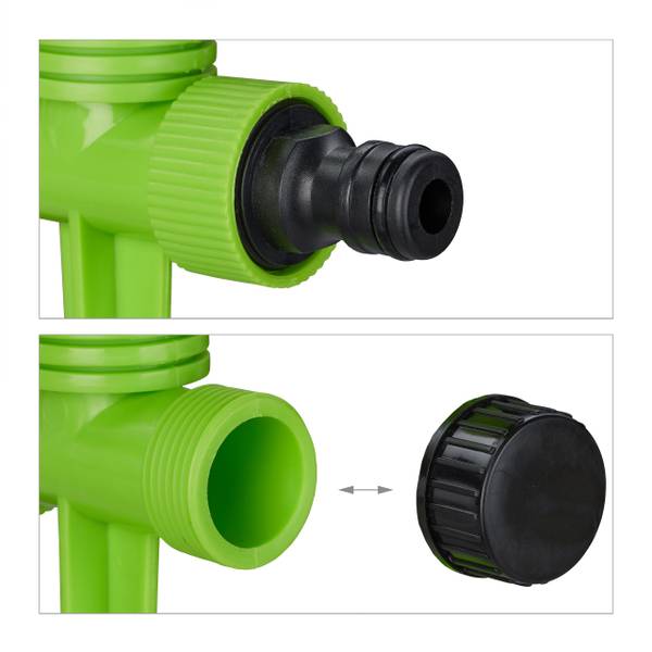 Impulsregner Garten 3er Set Schwarz - Grün - Kunststoff - 13 x 31 x 6 cm