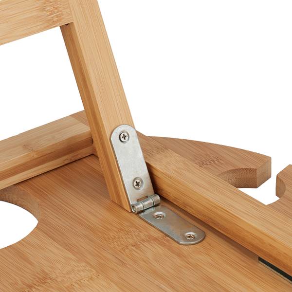 Mini-table portative ronde en bambou Marron - Bambou - 39 x 22 x 39 cm