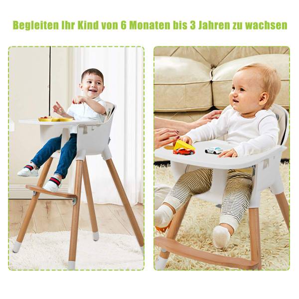 Babyhochstuhl Kinderhochstuhl Beige - Kunststoff - 57 x 83 x 57 cm