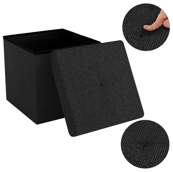 Sitzhocker Sitzwürfel Fußhocker Hocker Schwarz - Textil - 30 x 30 x 30 cm