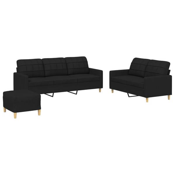 Sofagarnitur 3032141-3 (3-teilig) Schwarz