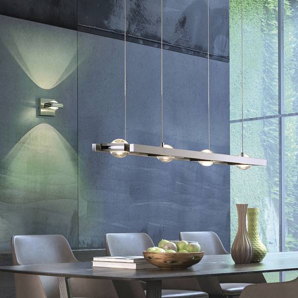 LED Pendellampe Q-FISHEYE Smart Home Silber - Aluminium - 17 x 120 x 99 cm
