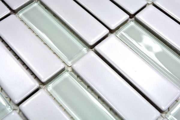 Mosaikfliesen 24-ST325 Weiß - Glas - 29 x 30 x 30 cm