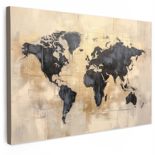 LEINWANDBILD Weltkarte Kupfer - 120 x 80 cm