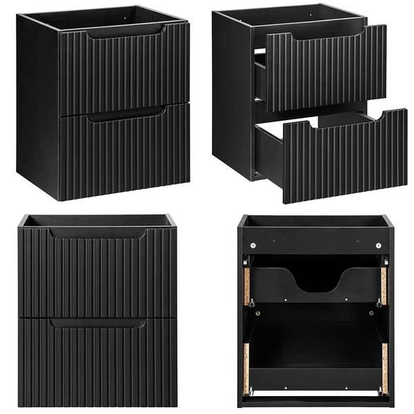 Waschbeckenschrank NEWPORT-56-54 Schwarz - Holzwerkstoff - 50 x 60 x 40 cm
