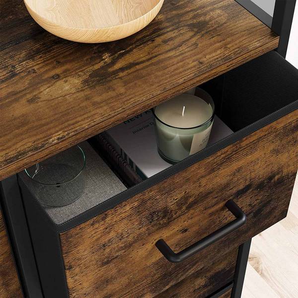 Kommode Schrank Dnipro Braun - Holzwerkstoff - 29 x 85 x 98 cm