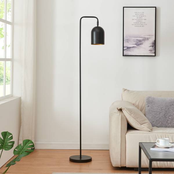 Lampadaire Barnard Noir - Métal - 28 x 159 x 28 cm