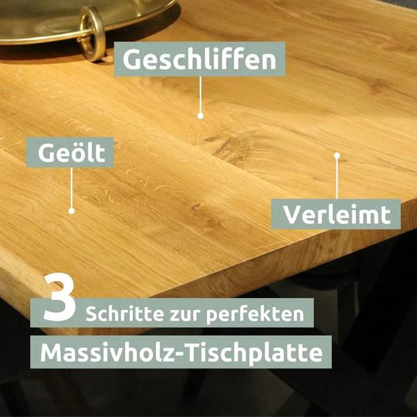 Tischplatte mit Baumkante H4H Braun - Massivholz - 70 x 4 x 100 cm