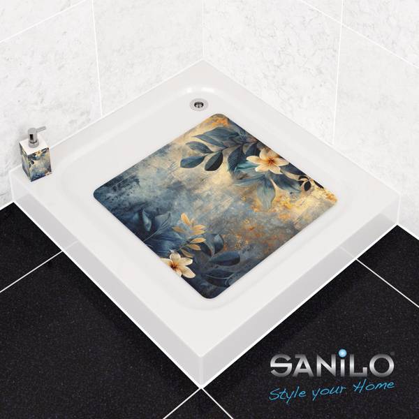 Tapis de bain Lilybud Vert - Orange - Polyester-PVC - 53 x 53 cm