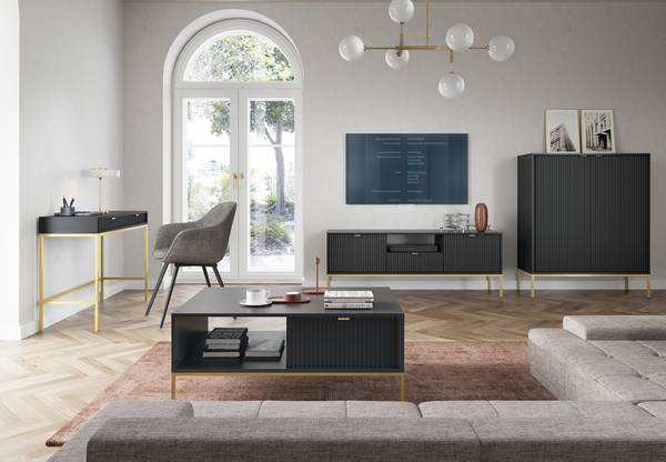 Salontafel Shire zwart - goud