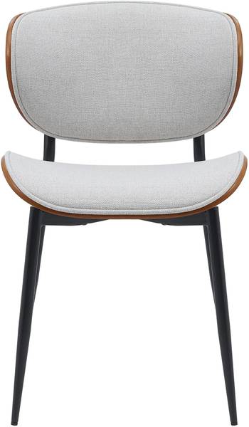 Esszimmerstuhl Enid 2er Set Creme - Walnuss Dekor - 2er Set - Textil
