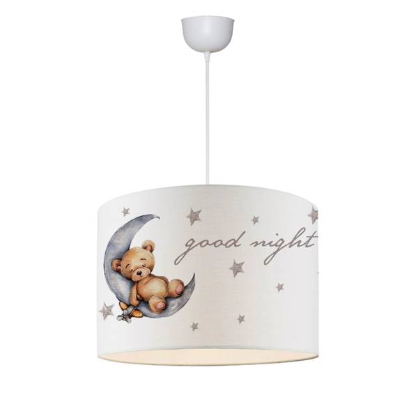 Hanglamp Rugby bruin - grijs - polyester - 28 x 70 x 28 cm