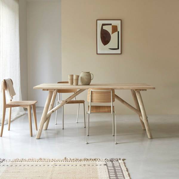 Tisch Mathilda Beige - Teakholz - 170 x 75 x 85 cm