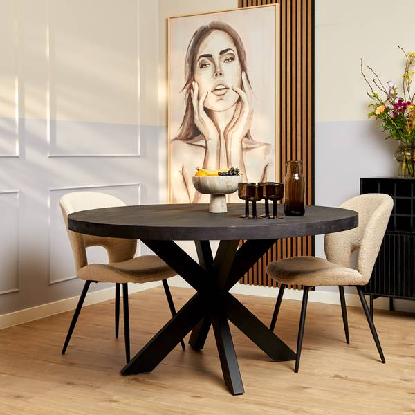 Esstisch DENVER Schwarz - Massivholz - 110 x 76 x 110 cm