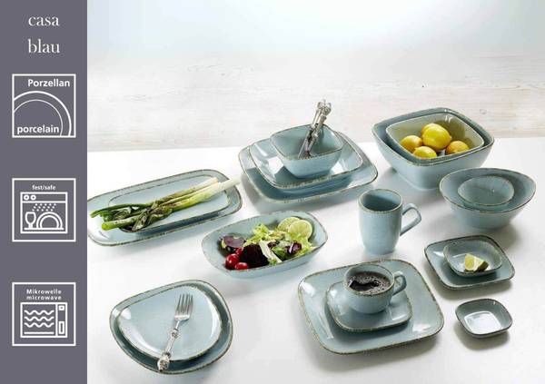 Speiseteller Casa 3er Set Blau