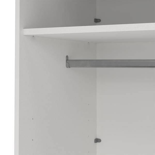Kledingkast Bergamo wit - plaatmateriaal op houtbasis - textiel - 179 x 221 x 67 cm