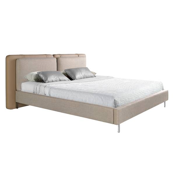 Bed 7154 grijs - structuurstof - geweven stof - 217 x 100 x 222 cm
