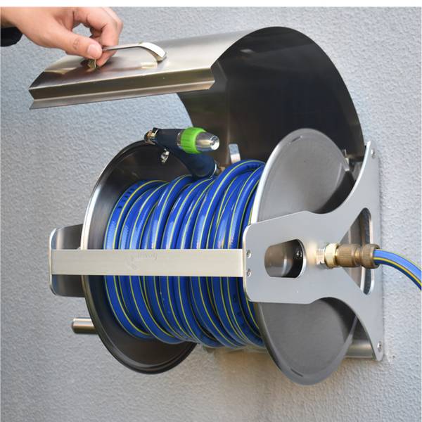 Schlauchtrommel Edelstahl Gold - Silber - Aluminium - Kupfer - 40 x 31 x 36 cm