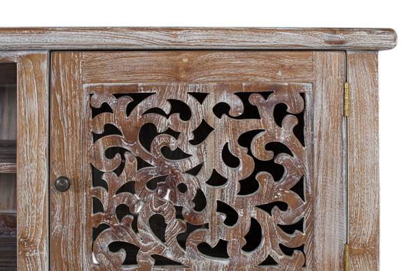TV-Schrank 2321 Weiß - Massivholz - 42 x 64 x 190 cm