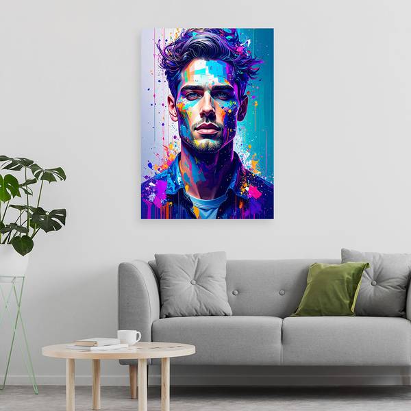 Canvas schilderij Man 40 x 60 cm