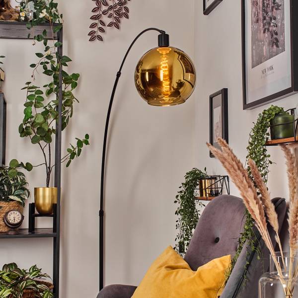 Stehlampe Cesaro Gold - Aluminium - Klarglas - Marmor - 45 x 170 x 143 cm