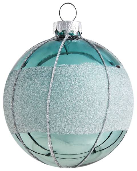 Weihnachtsbaumkugeln SNOWFALL 35-tlg Blau - Silber - Weiß - Glas - 8 x 16 x 8 cm
