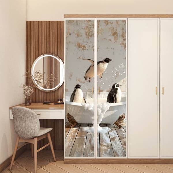 FOTOTAPETE TÜR Pinguine 90 x 205 cm