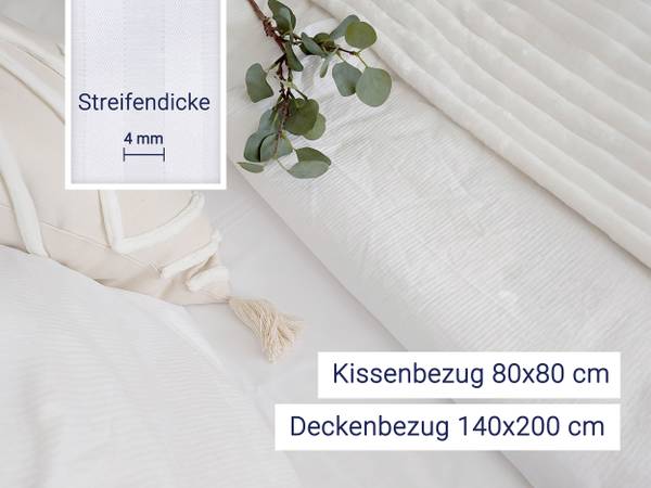 Bettwäsche 00000488 2er-Set Weiß - Textil - 140 x 1 x 200 cm