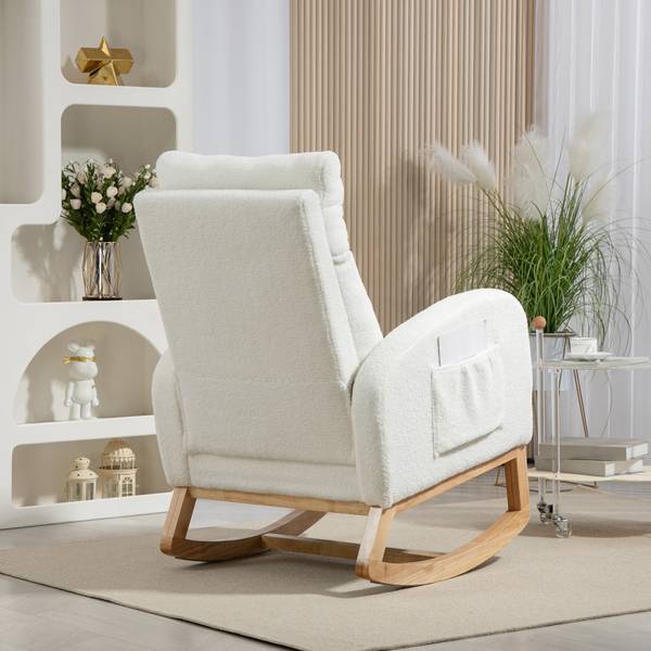 Schaukelstuhl 83B-112V00CW Weiß - Textil - 96 x 107 x 70 cm
