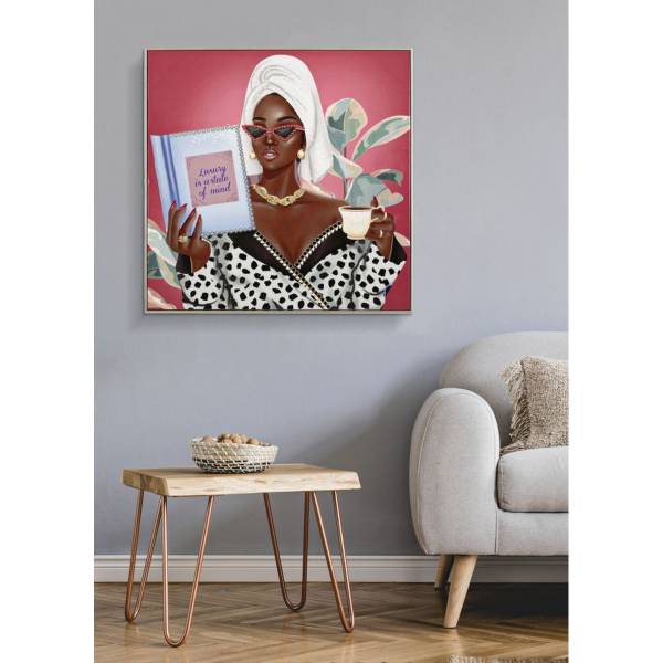 Druck auf Leinwand Relax 1 Leinen - 82 x 4 x 82 cm